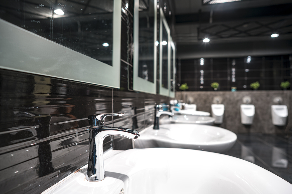 commercial bathroom with sinks